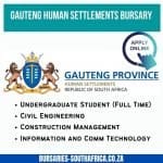 gauteng human settlements bursary